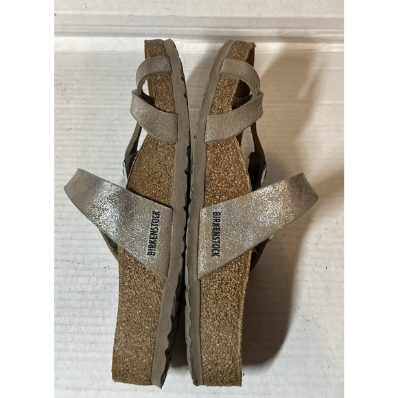 BIRKENSTOCK Mayari Washed Metallic Silver Size 7 - Picture 7 of 9